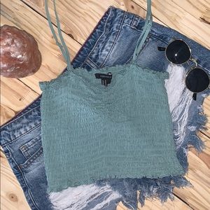 FOREVER21 • medium • teal crop top